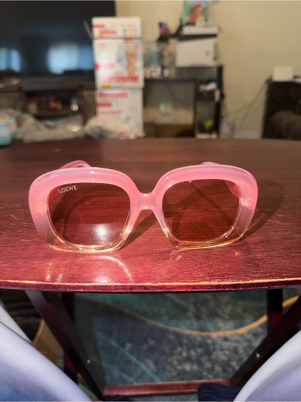 Loewe Pink-to-Cream Gradient Oversized Square Sunglasses